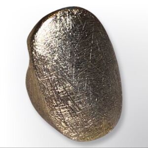 Sterling Silver Plated 18K Gold Brushed Top Satin Dome Ring